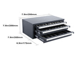 End Mill Cabinet, Three-Drawer End Mill Organizer Cabinet for 1/8" to 1", Steel End Mill V952-ZTFPGJX18D1SM1MR6V0