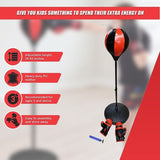 Kids Boxing Punching Bag Set Childrens Training Gloves & Fitness Stand V63-802127