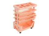 Movable Book Rack Large Capacity 5 Layer Thickened Rollers Multifunctional Movable Bookshelf for V1294-YM0901-3116230009812