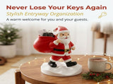 Santa Claus Resin Storage Ornament - 15cm Festive Desktop Organiser with Sack Holder for Pens, Keys V888-ELOSUNG53533