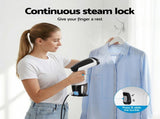 Devanti Clothes Steamer, 1500W Powerful Fast 30s Heat-Up Continuous Steam Lock 160ml Tank Fabric SI-PORT-0032-WH