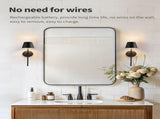 Wireless Wall Lamps 2-pack, LED Lamps with Rechargeable Battery, Stepless Dimmable with Remote V1188-ZXY-117-0082