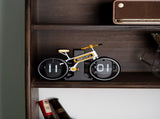 Modern Bicycle Flip Clock Creative Mechanical Desk Timepiece with Dual Rotating Wheels, Retro V1107-CS-ZXCZBHU