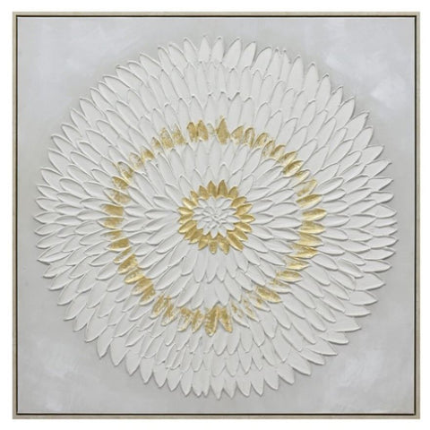 100X100cm Lustrous Celestial Harmony Light Wood Framed Hand Painted Canvas Wall Art V411-SOK-HMTWF-HSH-1