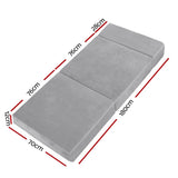 Giselle Bedding Foldable Mattress Folding Foam Bed Mat Light Grey FOAM-MFM-CU01-VEL-LI-GY