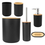6Pcs/Set Household Bathroom Soap Box Toothbrush Holder Rinse Cup Lotion Bottle Accessories KitBlack V1294-YM0901-3117200049512