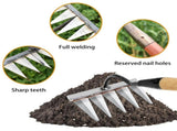 Iron Rake for Gardening and Weeding - Heavy Duty Garden Tool, Carbon Steel Hand Rake for Sturdy V1369-AZ3-W-01101
