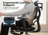 Artiss Ergonomic Office Chair Footrest Black OCHAIR-H-FZ28-BK