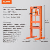 Hydraulic Shop Press 6 Ton with Press Plates H-Frame Benchtop Press Stand V952-QJDSQCYYJCS6T0LECV0