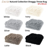 Lucia Nutural Collection Shaggy Throw Rug 127 x 152cm Grey V442-ATX-THROW-LUCIASHAGGY-GREY-RE