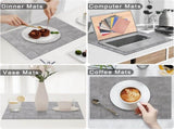 Homaxy Faux Leather Heat Resistant, 11.8" x 17" Retangle Table Mats with Diameter 13 and 3 V1258-DP02-F-139
