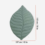 Stylish Leaf-Shaped Pet Mat, Ultra-Soft Plush Faux-Down Filled Dog & Cat Bed Topper, Cozy Foldable V1341-ZY-VEB2MXZ5-GREEN
