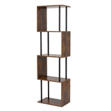 Levede Bookshelf 5 Tier Display Shelf Bookcase Storage Rack S-Shaped Anti-Tip CH1172-WA-5-AU