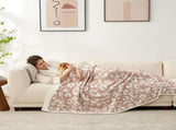 Leopard Print Checkerboard Flannel Throw Blanket - Anti-Pilling Trendy V888-ELOSUNG49405
