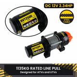 NovaWinch T Series 12V Electric Winch 1133KG 2500LBS NW01071