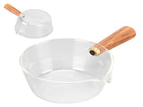 Glass Milk Pot with Wooden Handle V Shaped Spout Noodles Saucepan Home Kitchen Cookware V1294-YM0714-3118210298911