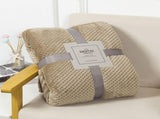 200 x 300cm Khaki Pineapple Grid Plush Sofa Blanket for 3 Seater - Soft Thick Flannel Jacquard V888-ELOSUNG55503-4