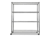 Modular Wire Storage 120x60cm Steel Shelving Chrome With Wheels For Garage Warehouse Or Kitchen V63-841341