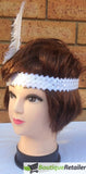 6x 1920s FLAPPER HEADBAND Headpiece Feather Sequin Charleston Costume Party BULK - White V563-BR-6FLAPPERHDBND-WHT