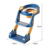 Grey Children's Toilet Trainer Seat Foldable Potty Ladder with Color Box, Easy-to-Use Toilet Seat V888-ELOSUNG13112