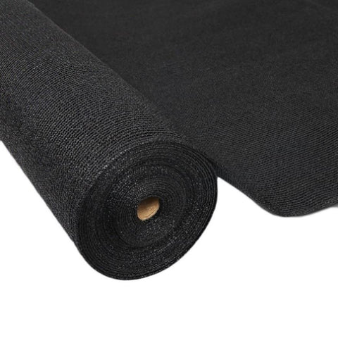 Instahut 90% Shade Cloth 3.66x10m Shadecloth Sail Heavy Duty Black SH-CL-366X100-195-BK