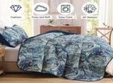 Navy Paisley Boho Dream Bedspread Coverlet 3 Piece Set V745-AC081448Q13U