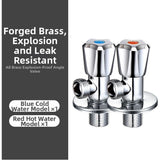 Zinc Alloy Triangle Valve, 2-Pack All-Copper Explosion-Proof Angle Valve, Extra-Thick Construction V1366-AZ2-W-15176