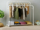 Heavy Duty Double Clothes Rail Rack Garment Hanging Display Stand 4 Wheel Armoir V767-ZJJ215-WT-G3