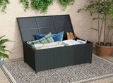 Outdoor PE Wicker Storage Box Garden 320L-Black V264-OTF-506S-BLK