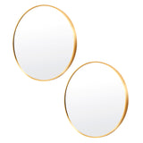 2 Set Wall Mirror Round Aluminum Frame Bathroom 70cm GOLD V274-FT-BM-ALUR-GLD70-X2