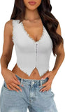 2-Pack White French Vintage Lace Splice Camisole - Slim Fit Halter Top with Back Detail V888-ELOSUNG39519