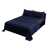 Laura Hill Luxury Living 4pc 1000 Thread Count Cotton Rich Queen Bed Sheet Set Gift Pack Navy B CVC-10QS-NV