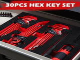 SEDY 30Pc Allen Key Set Long Arm Hex & Torx Keys with Grip Handle SAE Metric V465-81139