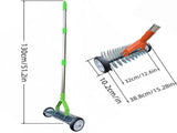2-in-1 Adjustable Lawn Dethatcher Rake, Ergonomic High-Carbon Steel Garden Rake with Dual-Sided V1188-MS-909-015