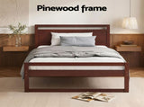 Artiss Bed Frame King Single Size Wooden Walnut WITTON WBED-WITTON-KS-WAL-AB