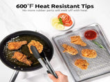 600F Heat Resistant 12in Silicone Cooking Tongs with Non Stick Rubber Tips and 12" Kitchen V1258-DP02-C-385