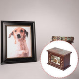 Pet Memorial Wooden Urn Box with Photo Frame, Life Tree Butterfly Ashes Keepsake Box Forever Love V1107-136-32588-BLK