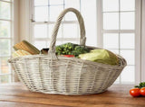 Natural Wicker Basket with Handle, Portable Rattan Storage Basket for Picnic, Fruit & Vegetable V1366-AZ2-W-16767
