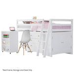 KINGSTON SLUMBER Wooden Kids Single Loft Bed Frame with Pull Out Desk, Storage Drawers, Cabinet V219-BEDSBBKSL4WA