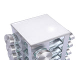Modern stainless steel square spice revolving rack with 16 empty glass jars V888-ELOSUNG26117