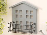Wall Storage Shelves Hand Made Wood House Shape Wall Mounted Shelf for Bedroom Living Room Grey V1294-YM0716-3115220072913