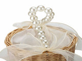Wedding Ceremony Ring Pillow Flower Basket Portable Burlap Bowknot Vintage Wedding Basket V1294-YM0523-220331XY01-1