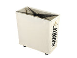 Corner Slim Foldable Oxford Cloth Laundry Basket Bin Mesh Drawstring Dirty Clothes Hamper with 4 V1294-YM0901-H20026BE