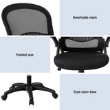 Artiss Mesh Office Chair Computer Gaming Desk Chairs Work Study Mid Back OCHAIR-L-2013-BK