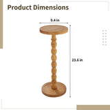 Small Round Side Table Brown, 9.4" Drink Table with Rubberwood Material, Stable, Easy to Assemble, V1369-AZ3-W-08723