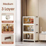 Stackable Storage Boxes with Transparent Doors - Modular Organizer for Home & Pantry 55*32*94cm V888-ELOSUNG10911