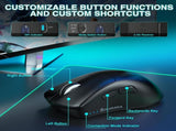SOLAKAKA SM805 Tri-Mode Lightweight Wireless Gaming Mouse, 24000 DPI with Two Side Buttonsblack V1300-SM805-BLACK