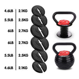 Powertrain 2x Adjustable Kettlebells Weights Dumbbell - 18kg AKB-18-BKRD-2