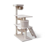 158cm Cat Tree Scratching Post Scratcher Pole Gym Toy House Furniture Multilevel - beige V610-CAT52007-BEI