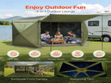 Pop up Gazebo Screen Tent, 3x3 m Large 6-Sided Camping Canopy Tent with Removable Top & Carry Bag, V952-TMZPXKTMK6M1M7EVT001V0